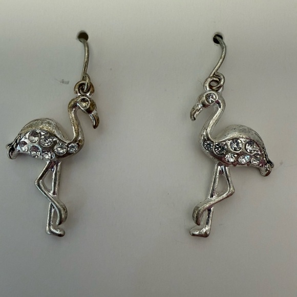 Jewelry - Silver Flamingo Earrings